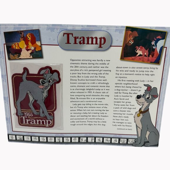 Willabee & Ward 1955 Disney Tramp Collectible Embroidered Patch & Info Card - Picture 1 of 4